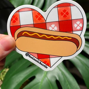 Hot Dog Heart Sticker