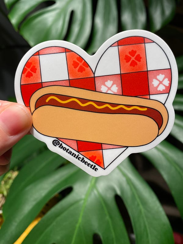 Hot Dog Heart Sticker