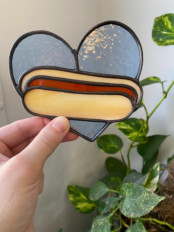 Mini Hot Dog Heart - Blue