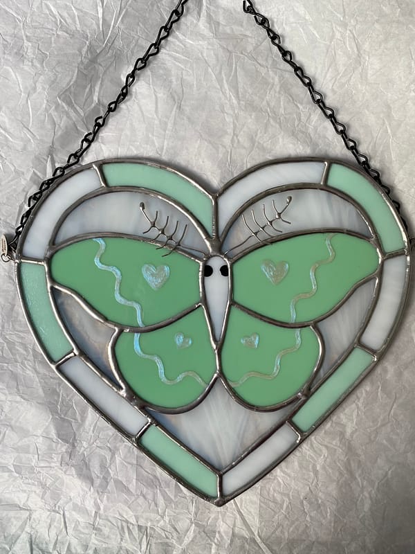 Moth heart panel - Mint Melody - Image 3