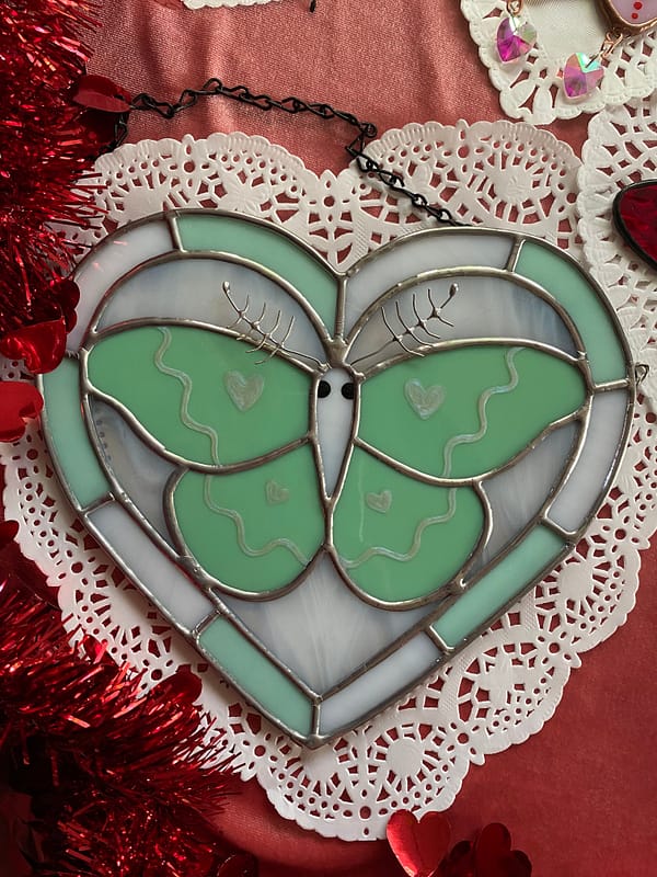 Moth heart panel - Mint Melody - Image 2