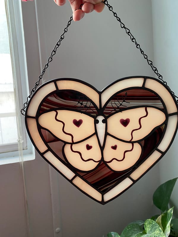 Moth heart panel - Chocolate Strawberry - Image 3